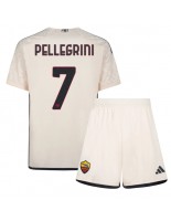 AS Roma Lorenzo Pellegrini #7 Venkovní dres pro děti 2023-24 Krátký Rukáv (+ trenýrky)